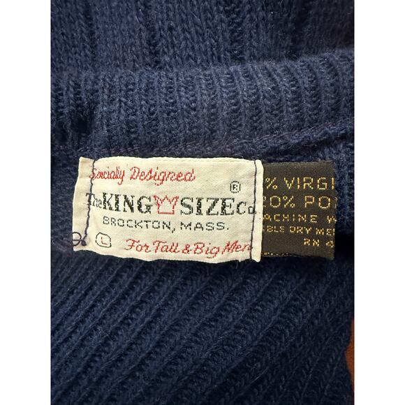The King size men L blue sweater vest  for tall& big men Brocton, Mass - Picture 4 of 4